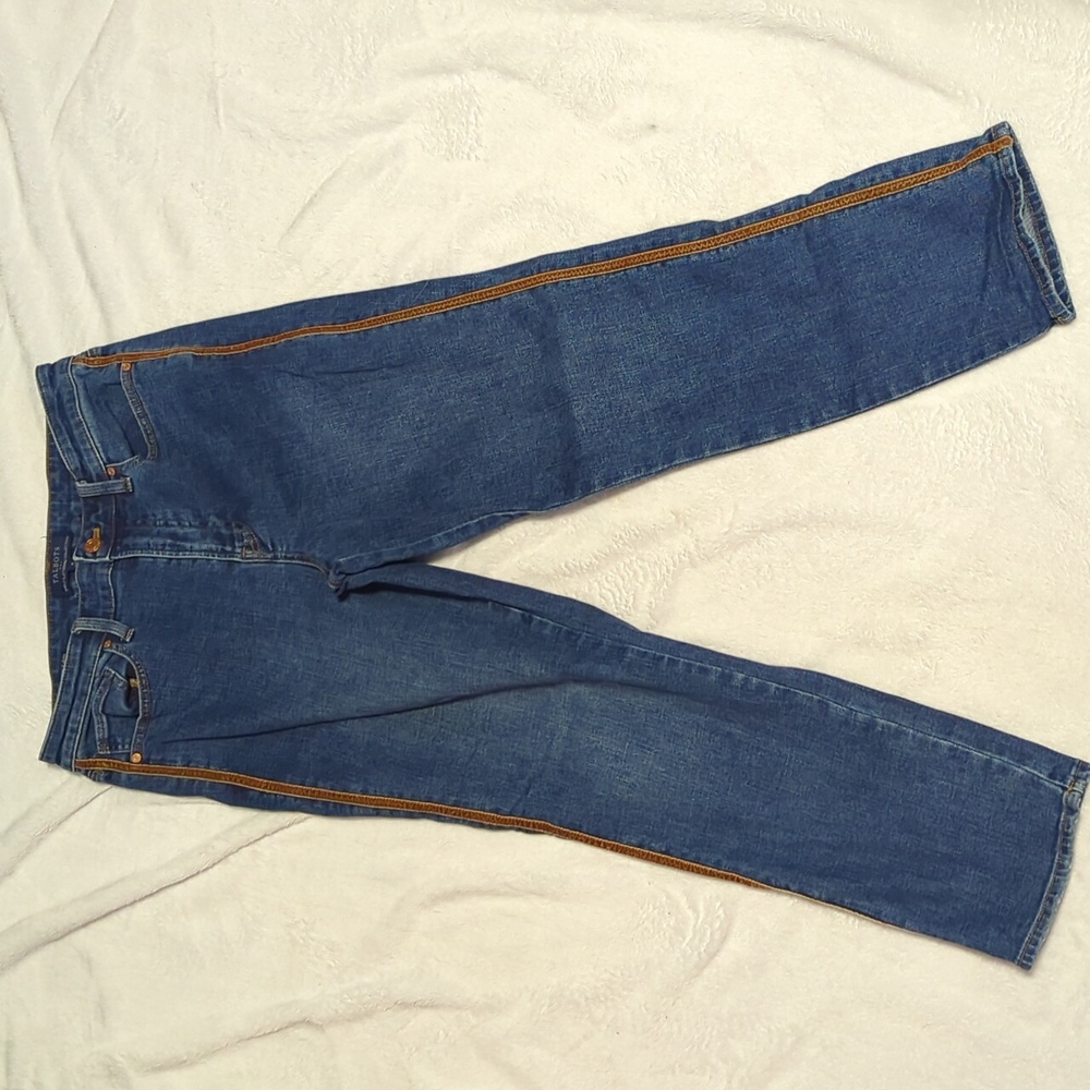 Talbots jeans with brown side stripe
